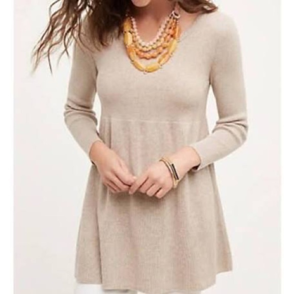 Anthropologie oatmeal tunic sweater